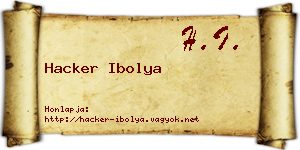 Hacker Ibolya névjegykártya